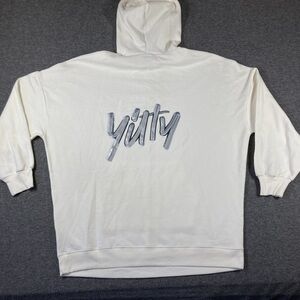NWT Yitty Hoodie Womens Extra Large White Drawstring Hood Front Pocket‎
